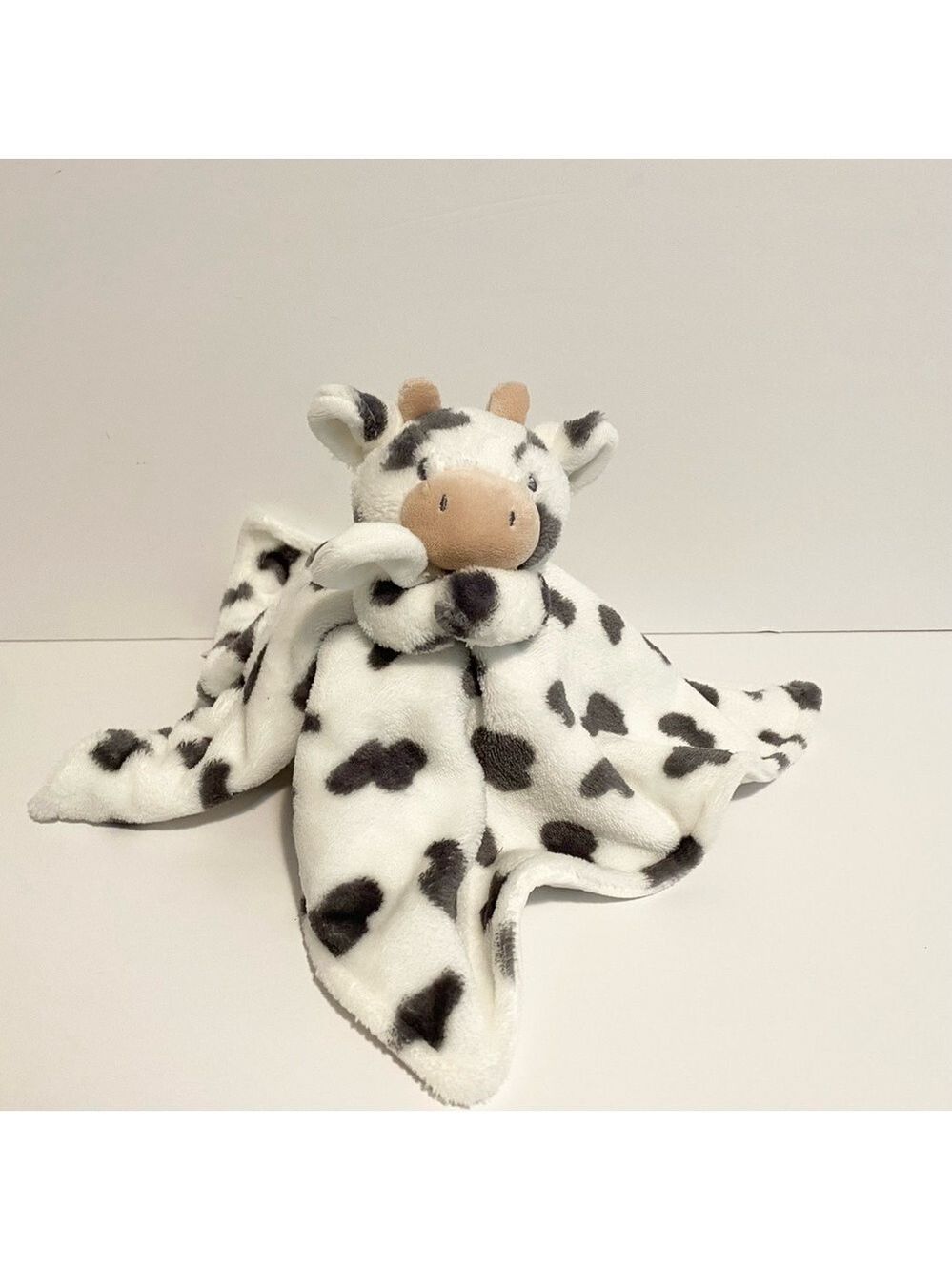 Carters Cow Plush 13" Lovey 2020 Baby Security Blanket White/Gray